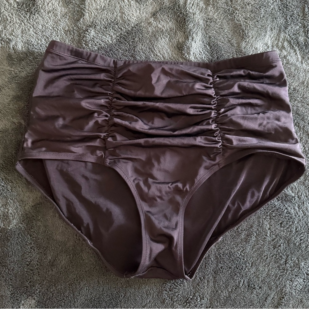 High-Rise Ruched Bikini Bottom